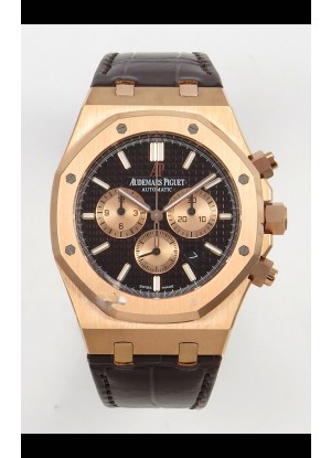 Reloj Royal Oak Chrono 26331 de oro rosa con esfera negra, superclon