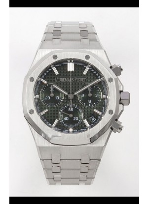 Reloj Royal Oak Chrono 26240 con esfera verde, MVMNT con volante de inercia variable y caja de acero, superclon