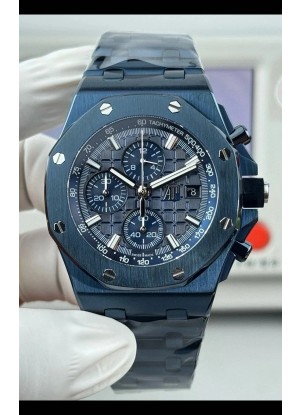 Reloj cronógrafo superclon Royal Oak Offshore Blue con revestimiento DLC