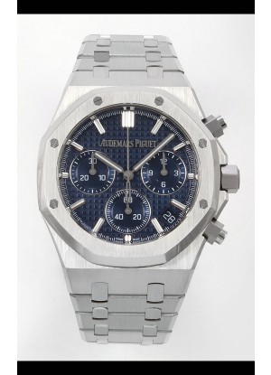 Reloj Royal Oak Chrono 26240 con esfera azul, MVMNT con volante de inercia variable y caja de acero, superclon