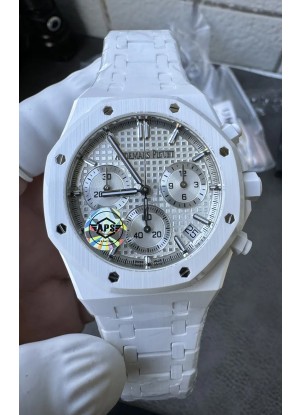Reloj Royal Oak Chrono 26240 Superclon de cerámica blanca