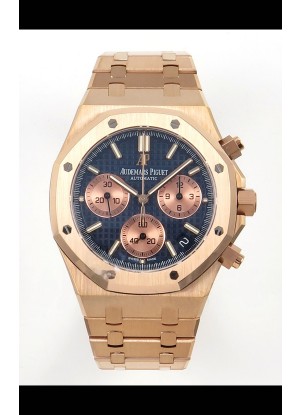 Reloj Royal Oak Chrono 26240 Superclon con esfera azul y oro rosa
