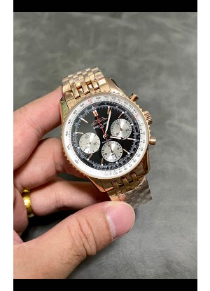 Reloj Breitling Navitimer B01 de 43 mm, oro rosa, esfera negra, superclon