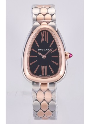 Reloj Serpenti Seduttori Superclon con esfera negra y caja bicolor en oro rosa