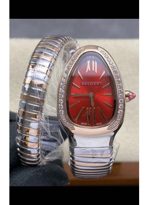 Reloj Serpenti Superclon bicolor con esfera roja