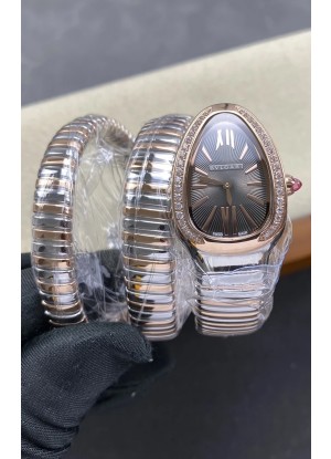 Reloj Serpenti Tubogas Double Spiral con esfera gris y dos tonos Superclon