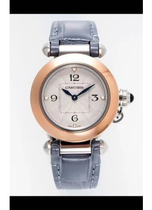 Reloj Pasha De Cartier con caja de oro rosa de 30 mm, réplica de alta calidad