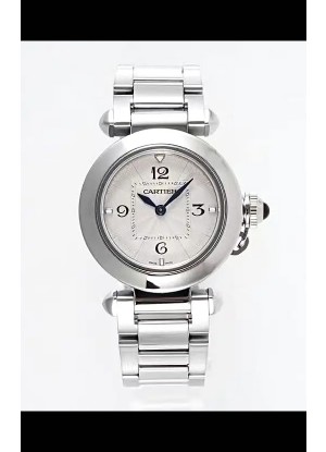 Reloj Pasha De Cartier con caja de acero de 30 mm, réplica de alta calidad