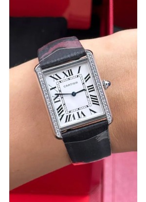 Reloj Cartier Tank Solo de 27 mm con caja de acero y cuarzo suizo, superclon