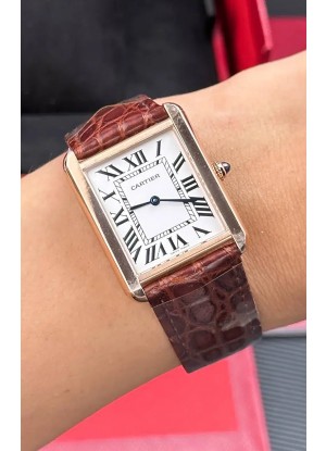 Reloj Cartier Tank Solo de 27 mm, oro rosa, cuarzo suizo, superclon