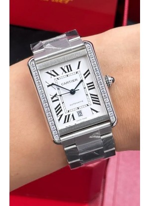 Reloj Cartier Tank Solo Suizo Automatic de 31 mm con diamantes, superréplica