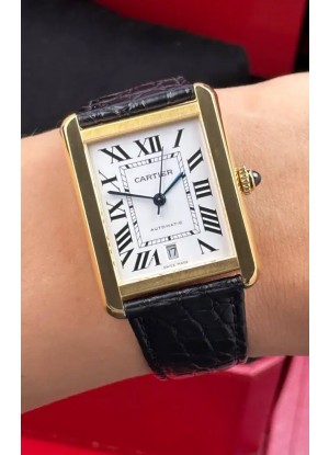Reloj Cartier Tank Solo Suizo Automatico de 31 mm, oro amarillo, superclon