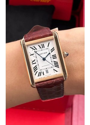 Reloj Cartier Tank Solo Suizo Automatico de 31 mm, oro rosa, superclon