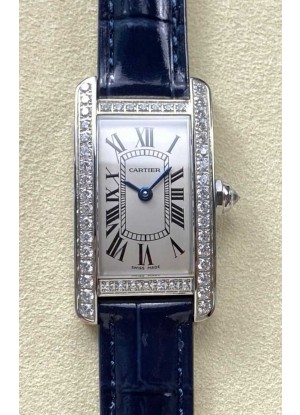 Reloj réplica suizo Cartier Tank Americaine de cuarzo suizo con caja de acero de 19 mm