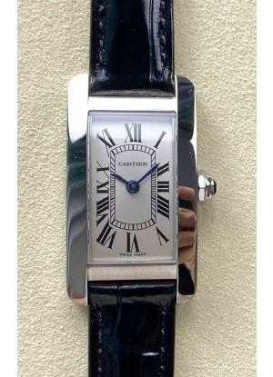 Reloj réplica suizo Cartier Tank Americaine de cuarzo suizo con caja de acero de 19 mm