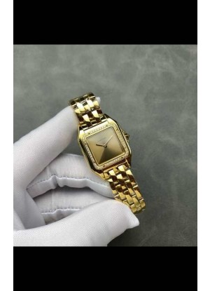 Reloj PANTHERE de Cartier de 27 mm con esfera de oro y diamantes, réplica exacta