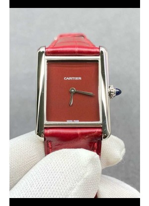 Reloj Cartier Tank Louis de 25 mm, cuarzo suizo, esfera roja