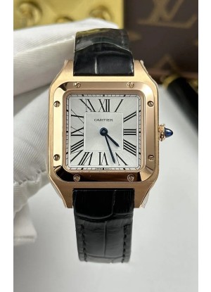 Reloj Cartier Santos Dumont de 27 mm, réplica súper original, con caja de oro rosa