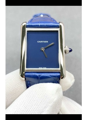 Reloj Cartier Tank Louis de 25 mm con esfera azul y cuarzo suizo