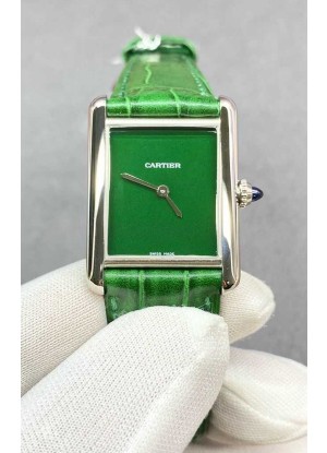Reloj Cartier Tank Louis de 25 mm con esfera verde y cuarzo suizo