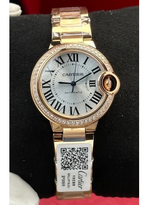 Reloj Ballon De Cartier automático de 33 mm, oro rosa, superclon