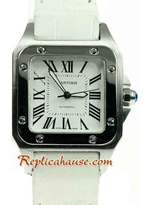 Cartier Santos 100 Suizo Reloj Tamaño Medio