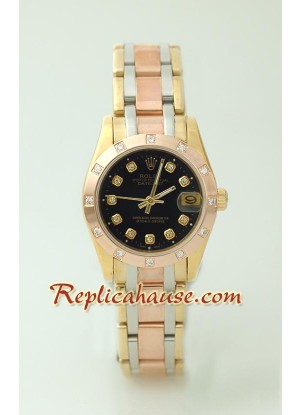 Rolex Réplica Datejust - Tres Tonos Mid-tamaño Reloj