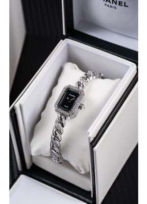 Reloj Chanel Premiere Galon de acero inoxidable con diamantes y movimiento de cuarzo suizo