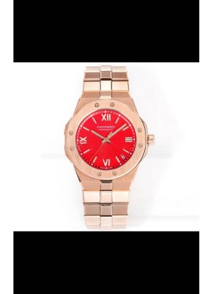 Reloj réplica Chopard Alpine Eagle de oro rosa con esfera roja Superclon