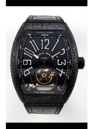 Reloj Franck Muller V45 Tourbillon Black DLC Diamonds Superclon