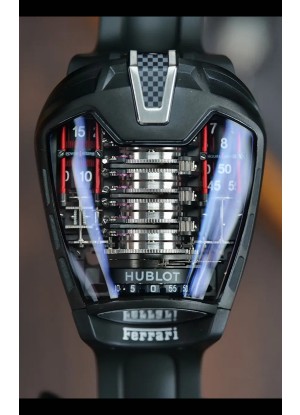 Reloj Hublot MP-05 La Ferrari con caja de titanio y revestimiento DLC negro, modelo Hyper Clone