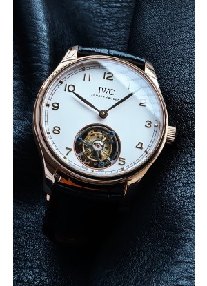 Reloj IWC Portuguese Tourbillon Oro Rosa Esfera Blanca Superclon