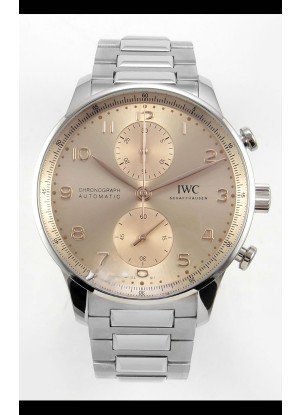 Reloj IWC Portuguese Chronograph con esfera color champán, superclon