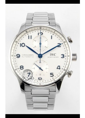 Reloj IWC Portuguese Chronograph con esfera blanca, superclon
