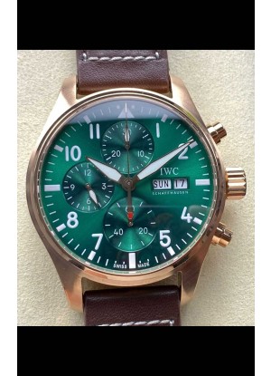 Reloj IWC PILOT'S Cronógrafo de oro rosa con esfera verde Superclon