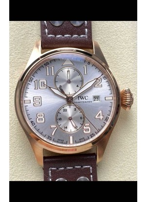 Reloj réplica IWC PILOT'S Monopusher con esfera de acero y oro rosa