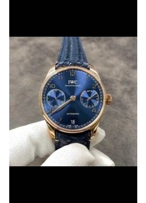 Reloj IWC Portugieser Superclon con esfera azul y oro rosa