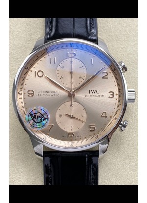 Reloj IWC Portuguese Chronograph con esfera color champán, superclon