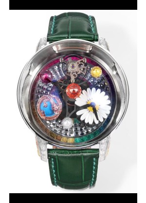Reloj réplica suizo Jacob & CO Astronomia G-Dragon con caja de acero, correa verde y tourbillon