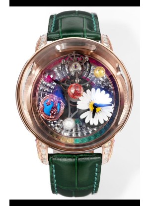 Reloj réplica suizo Jacob & CO Astronomia G-Dragon con correa verde y tourbillon en oro rosa