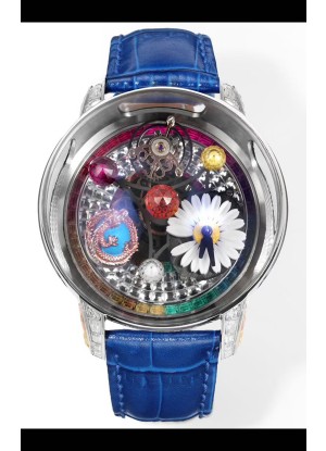 Reloj réplica suizo Jacob & CO Astronomia G-Dragon con caja de acero, correa azul y tourbillon