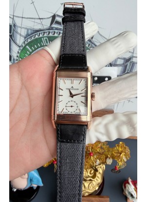 Reloj Jaeger-LeCoultre Reverso Tribute Duoface con esfera blanca y negra, superclon