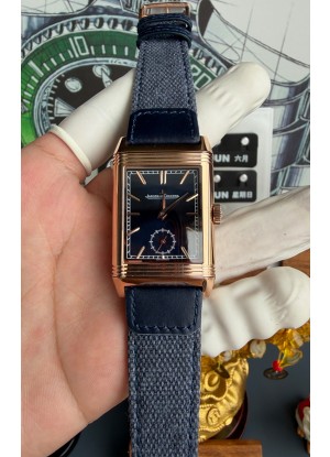 Reloj Jaeger-LeCoultre Reverso Tribute Duoface con esfera azul y acero, superclon