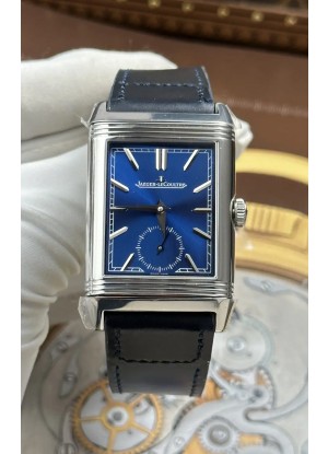 Reloj Jaeger LeCoultre Reverso Tribute Duoface con esfera azul/acero, superclon