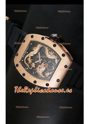 Richard Mille RM057 Tourbillon Jackie Chan Reloj Réplica Suiza en Oro Rosado