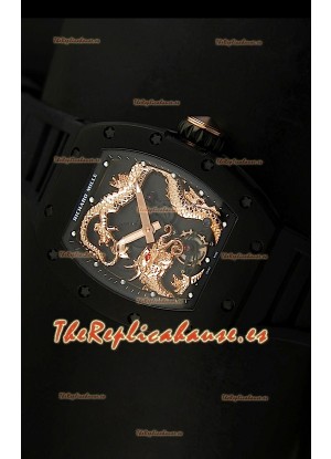 Richard Mille RM057 Tourbillon Jackie Chan Reloj Réplica Suiza caja con recubrimiento en PVD