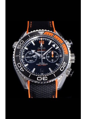 Reloj Omega Speedmaster Planet Ocean con esfera negra y bisel naranja/negro, superclon