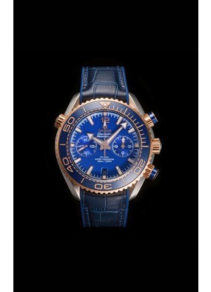Reloj Omega Speedmaster Planet Ocean bicolor con esfera azul, superclon