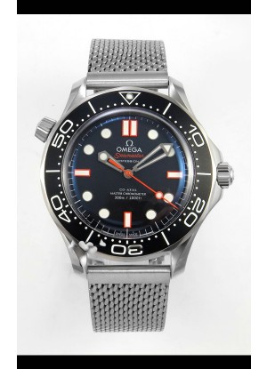Reloj Omega Seamaster 300M con esfera negra/naranja y doble correa, réplica perfecta