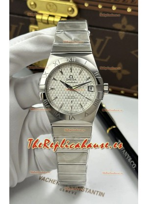 Reloj Omega Co-Axial Constellation de 38 mm, acero 904L, esfera plateada, superclon